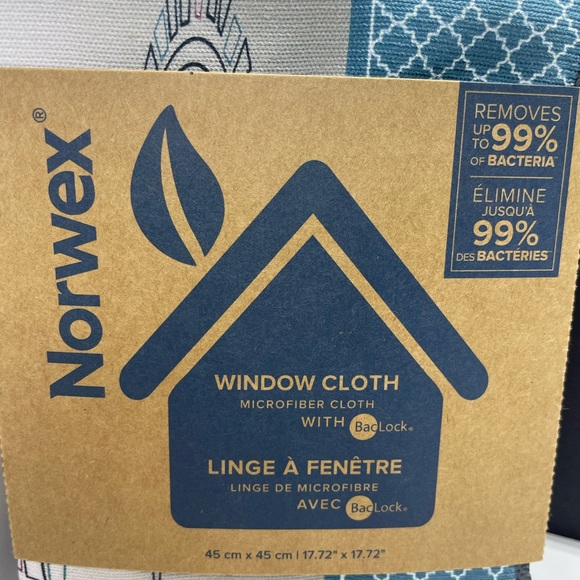 NORWEX MICROFIBER WINDOW CLOTH WINDOW'S PATTERN 17.72 X 17.72 NEW - Picture 2 of 12
